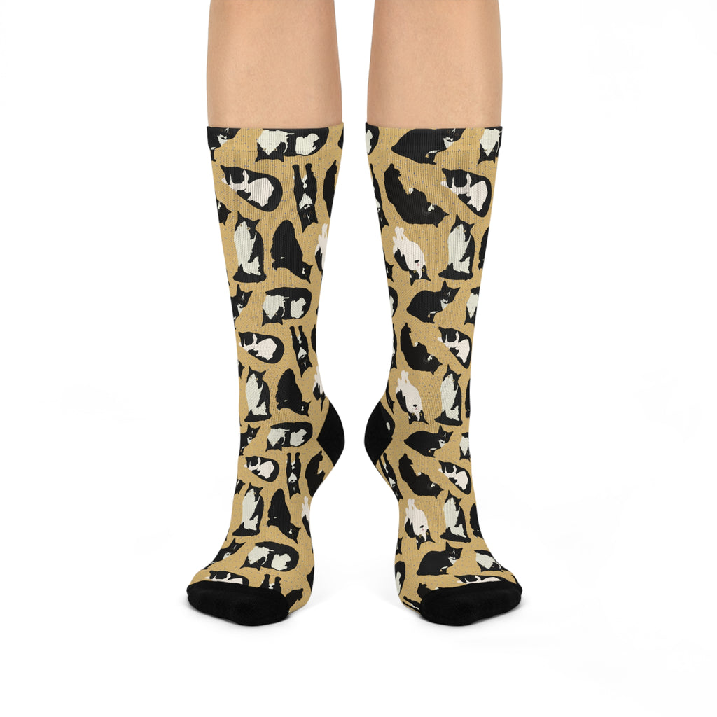 Cushioned Crew Socks - Cats