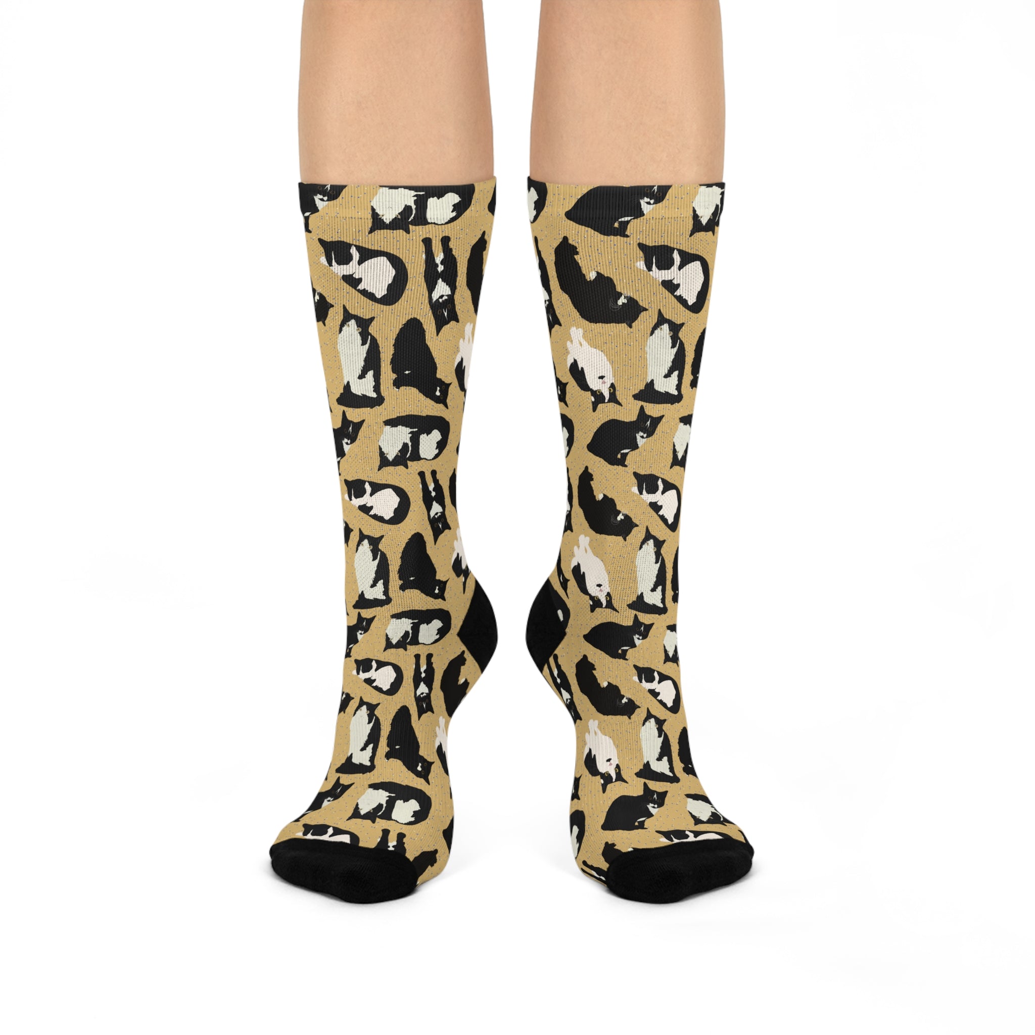 Cushioned Crew Socks - Cats