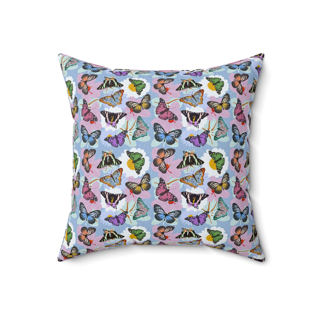 Spun Polyester Square Pillow - Butterflies