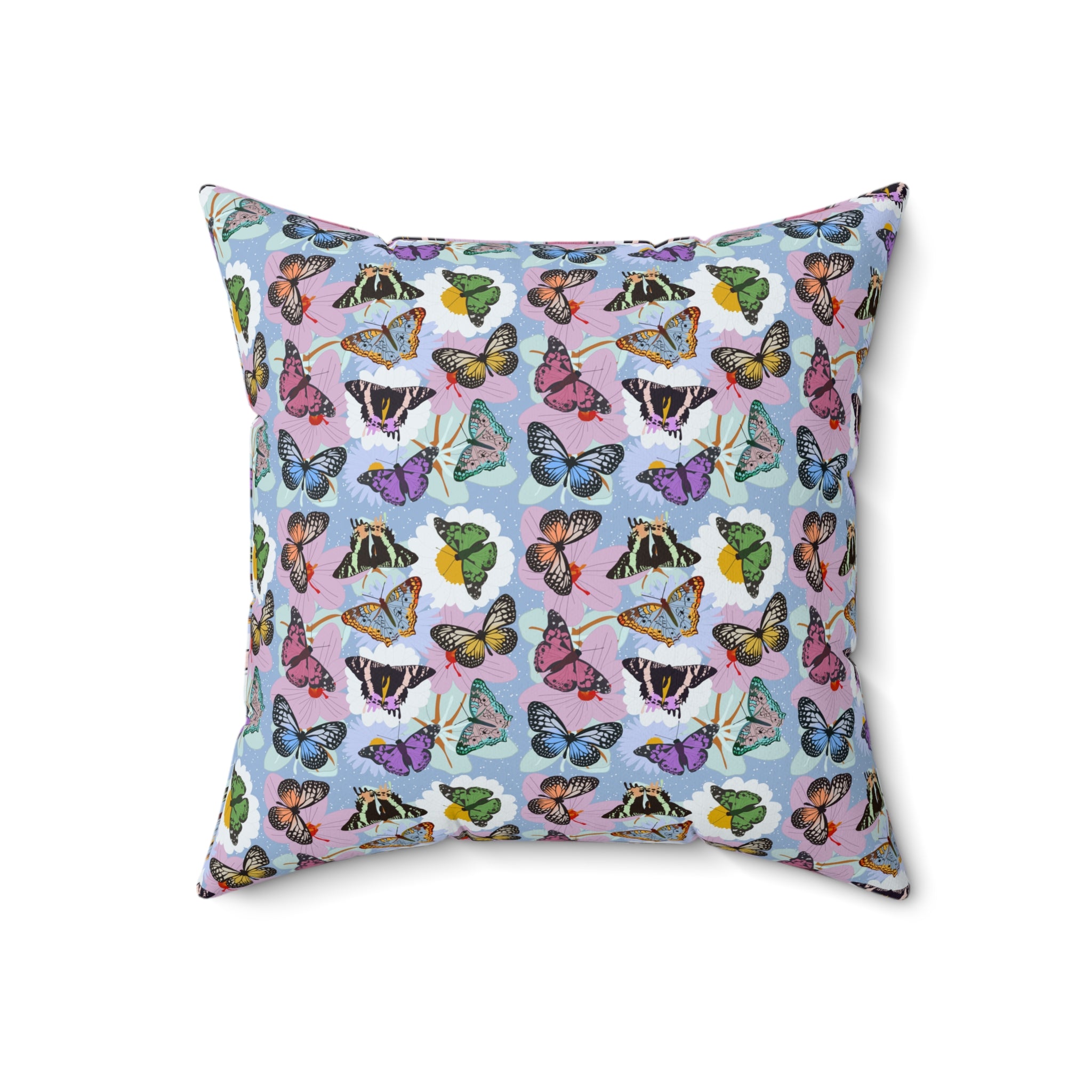 Spun Polyester Square Pillow - Butterflies