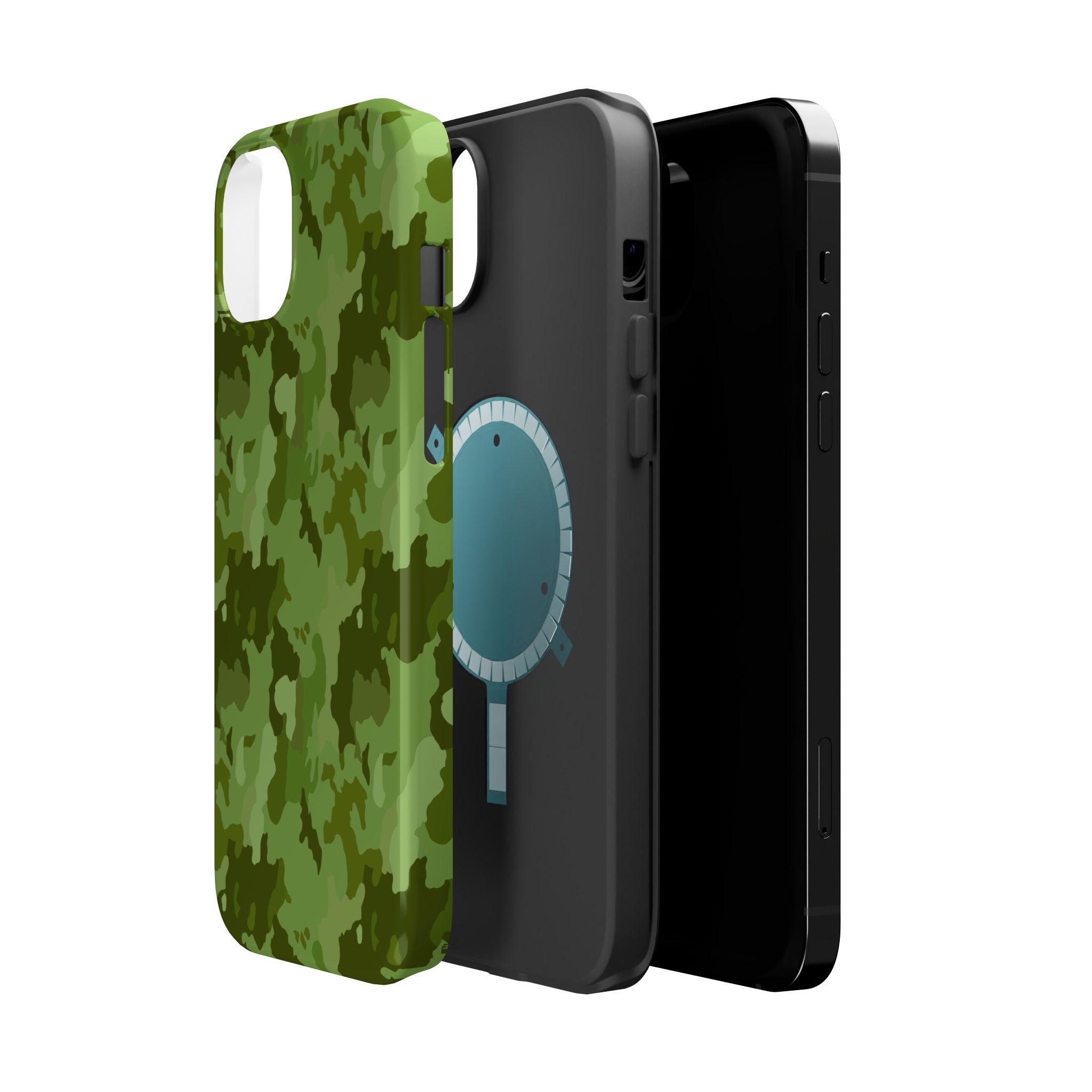 Magnetic Impact-Resistant Cases - Green Camo