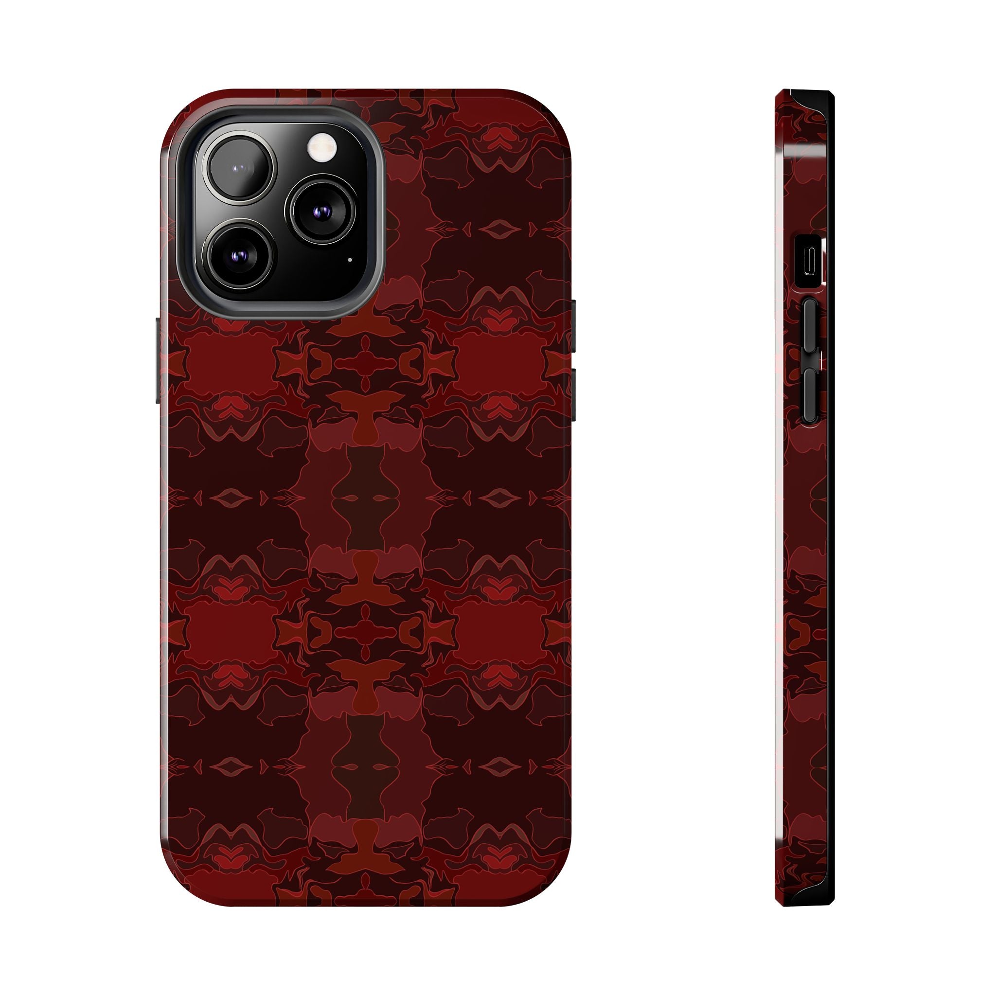 Tough Phone Cases - Red Kaleidoscope Pattern