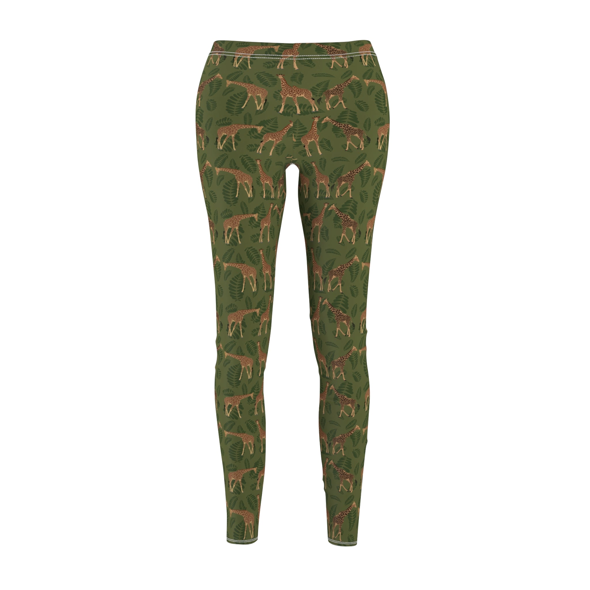 Women's Cut & Sew Casual Leggings - Giraffes
