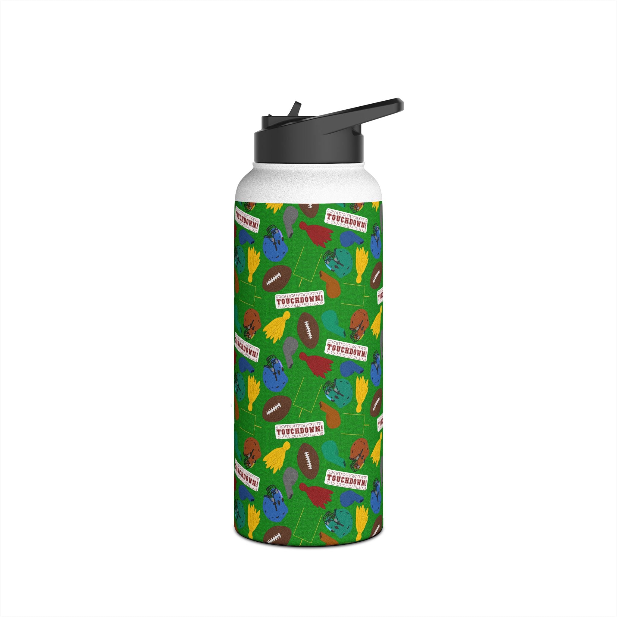 Stainless Steel Water Bottle, Standard Lid - Football