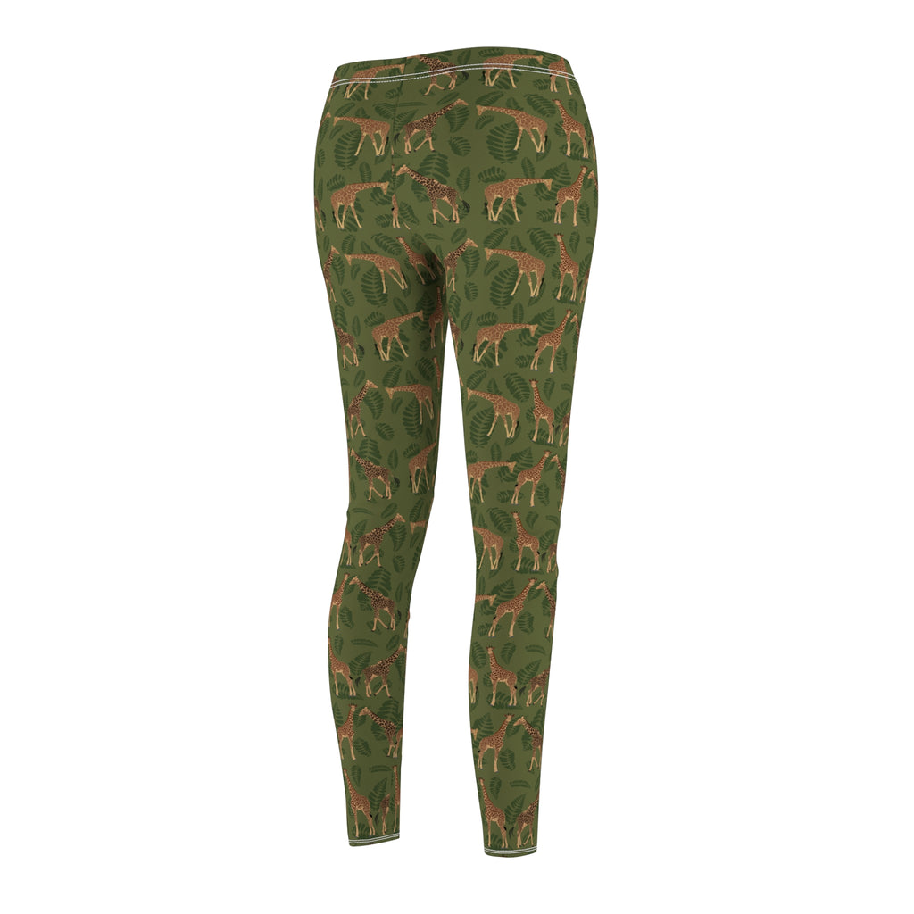 Women's Cut & Sew Casual Leggings - Giraffes