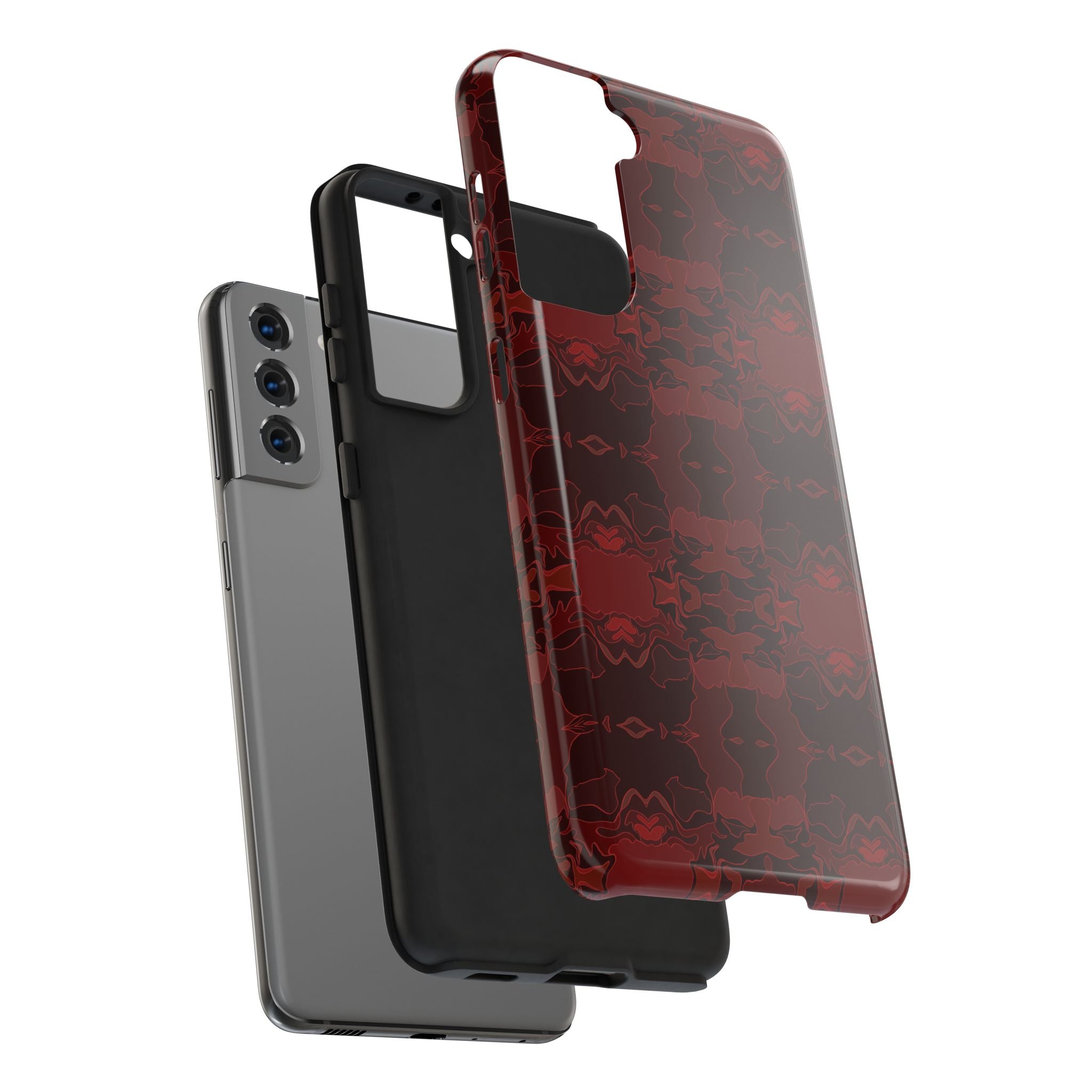 Tough Phone Cases - Red Kaleidoscope Pattern