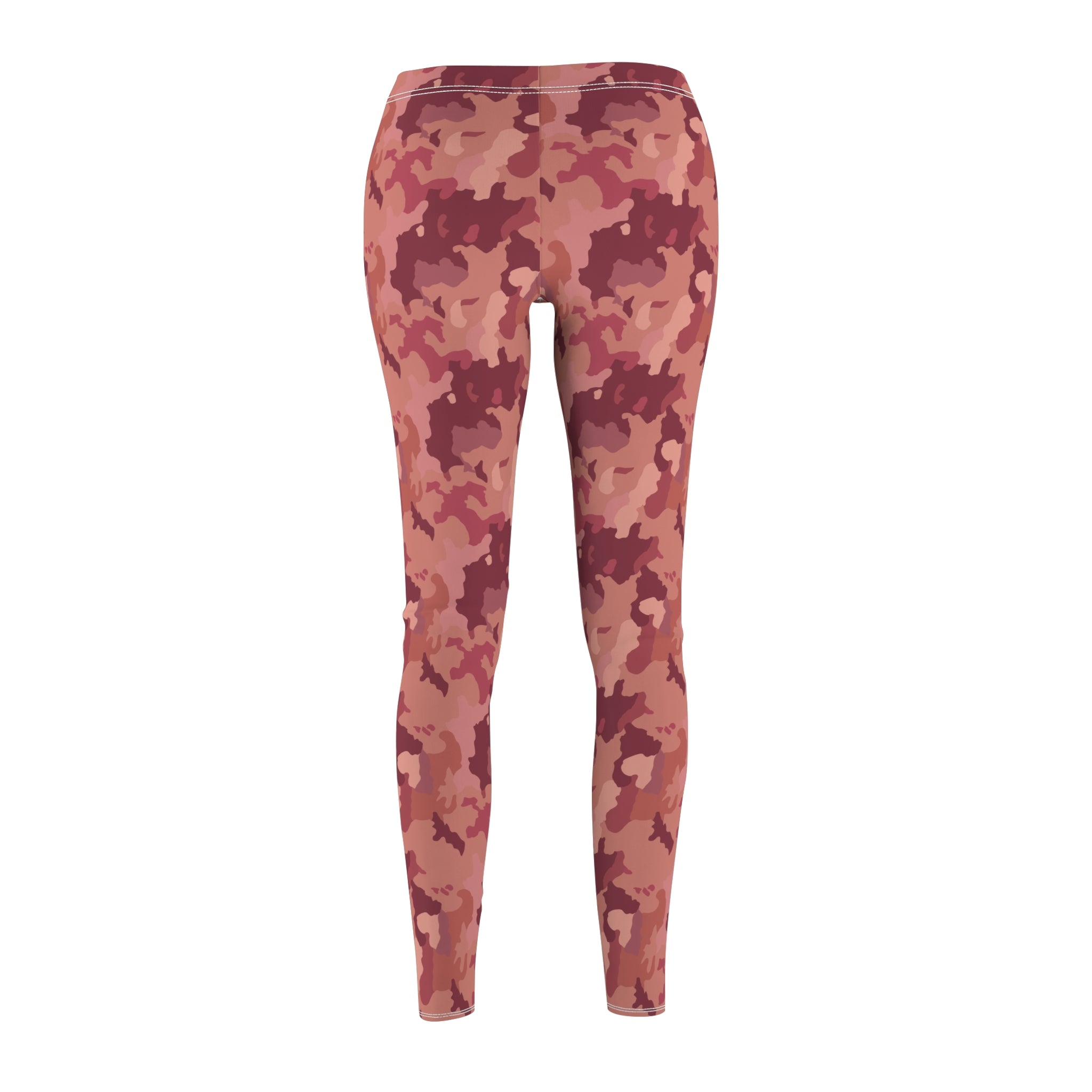 Women's Cut & Sew Casual Leggings - Pink Camo