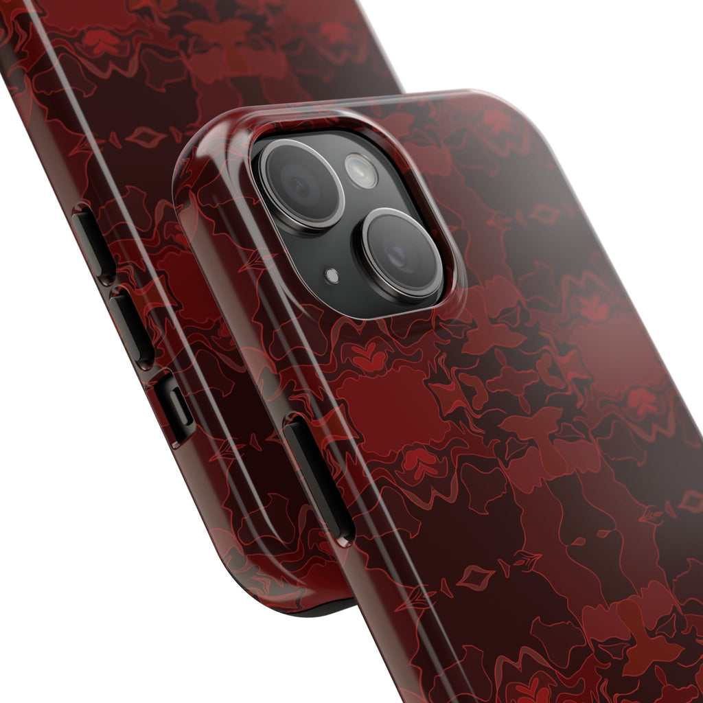 Tough Phone Cases - Red Kaleidoscope Pattern