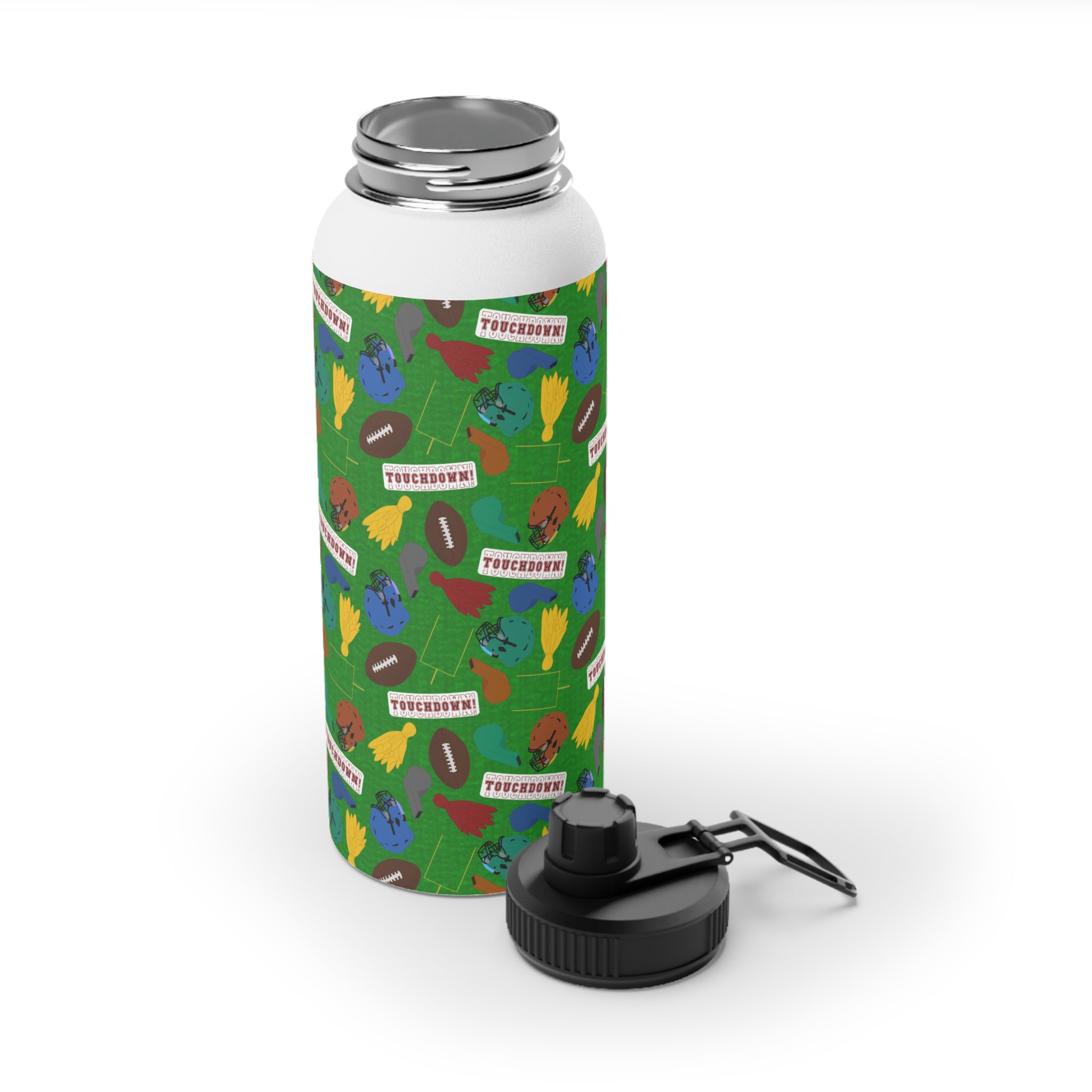 Stainless Steel Water Bottle, Sports Lid - Football
