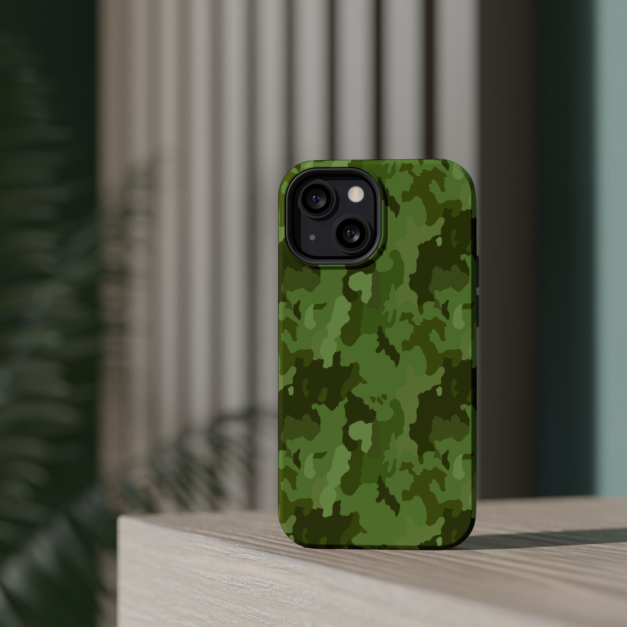 Magnetic Impact-Resistant Cases - Green Camo
