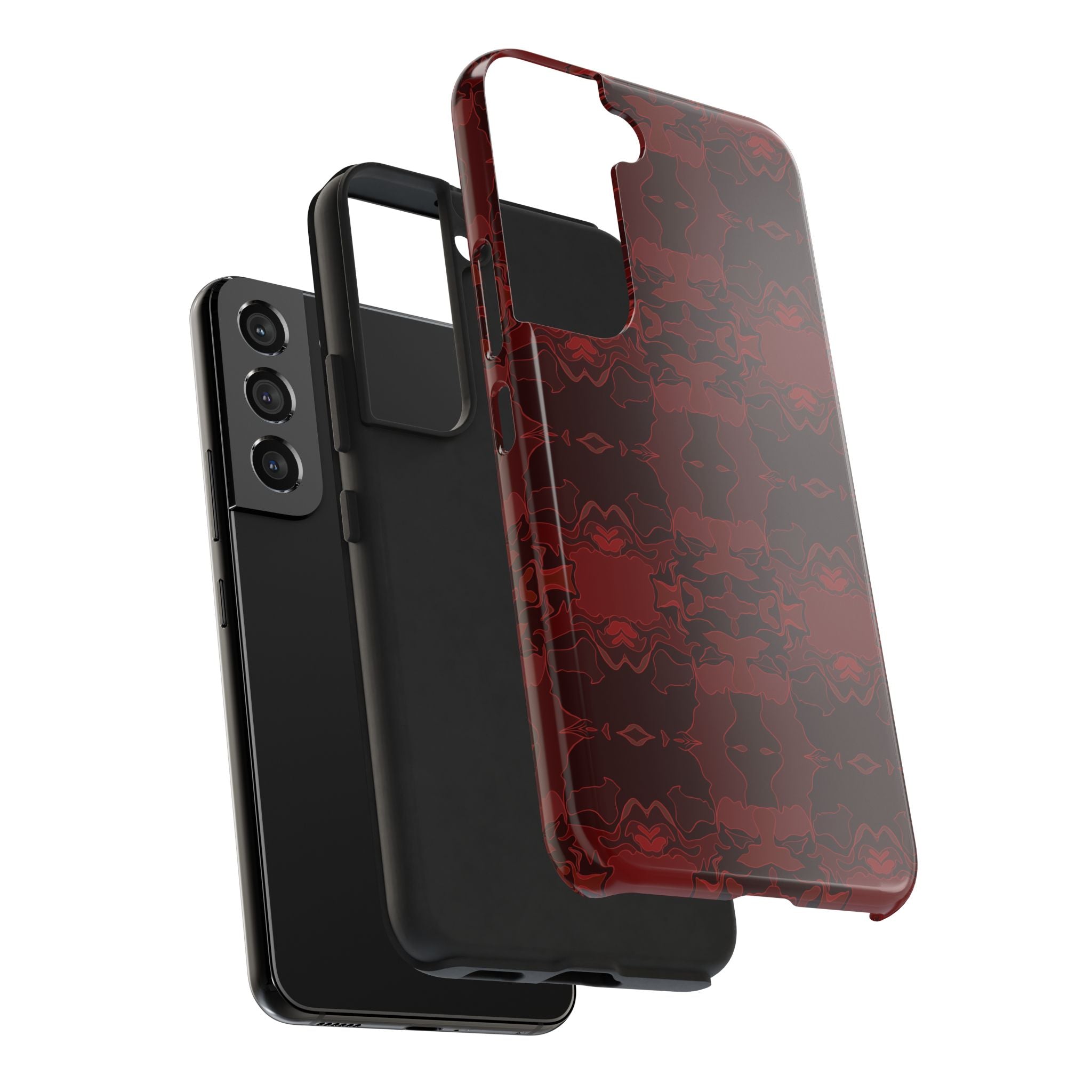 Tough Phone Cases - Red Kaleidoscope Pattern