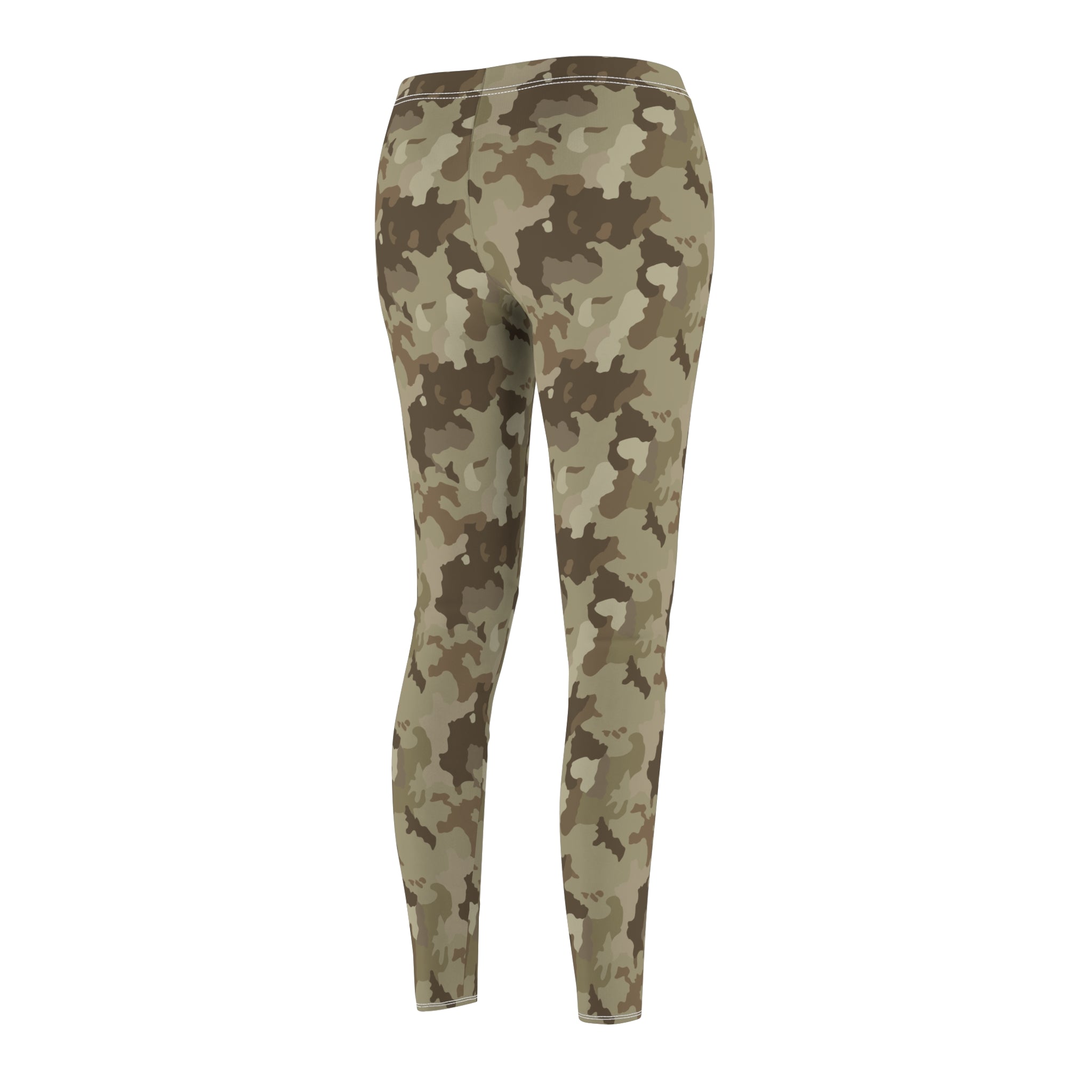Women's Cut & Sew Casual Leggings - Desert Camo