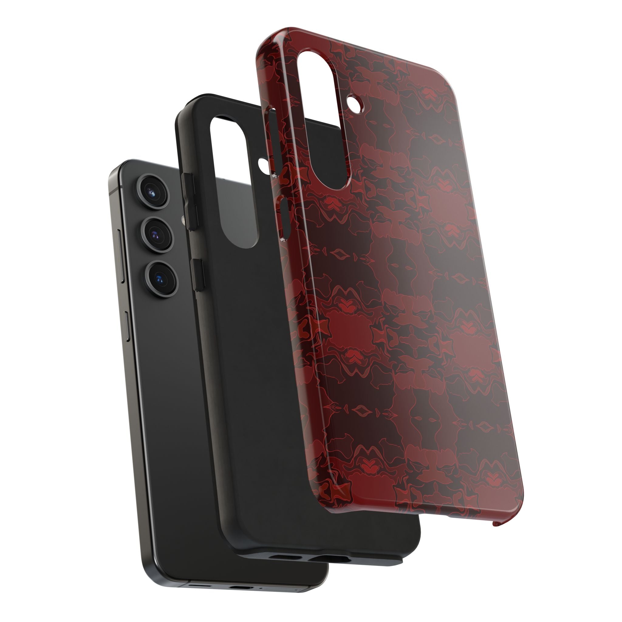 Tough Phone Cases - Red Kaleidoscope Pattern