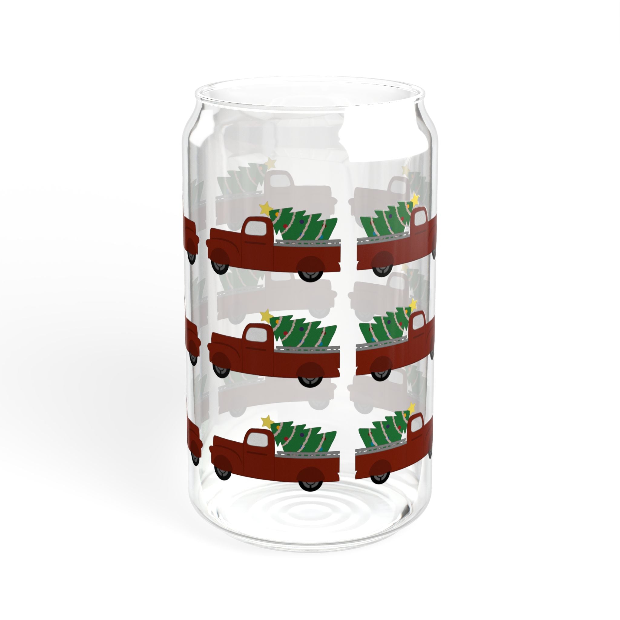 Sipper Glass, 16oz - Merry Truckmas