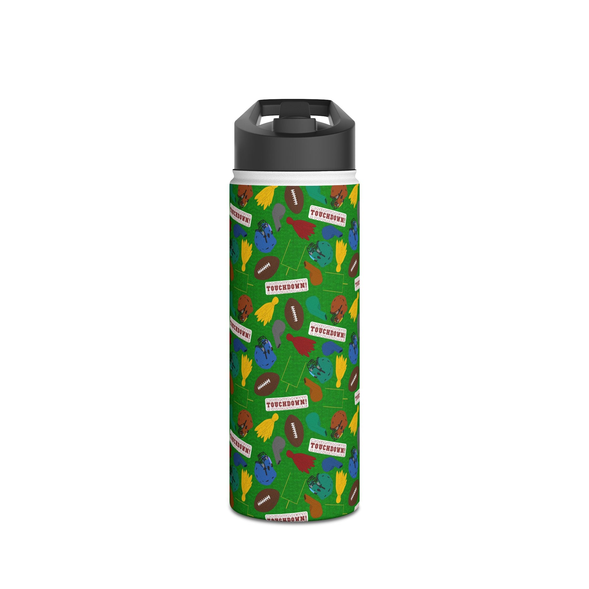 Stainless Steel Water Bottle, Standard Lid - Football