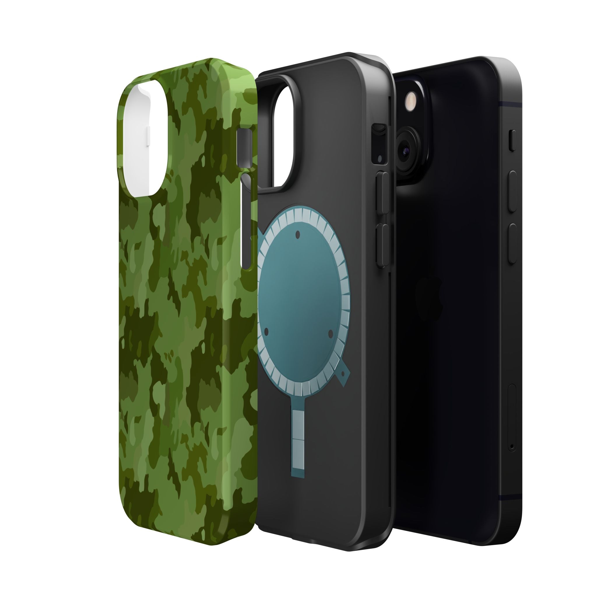 Magnetic Impact-Resistant Cases - Green Camo