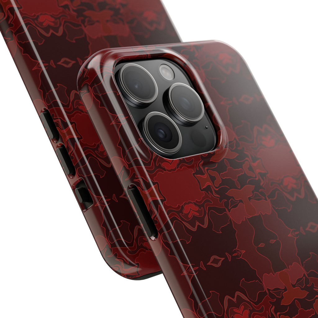 Tough Phone Cases - Red Kaleidoscope Pattern