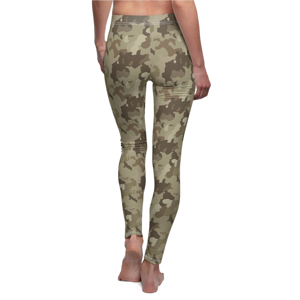 Women's Cut & Sew Casual Leggings - Desert Camo