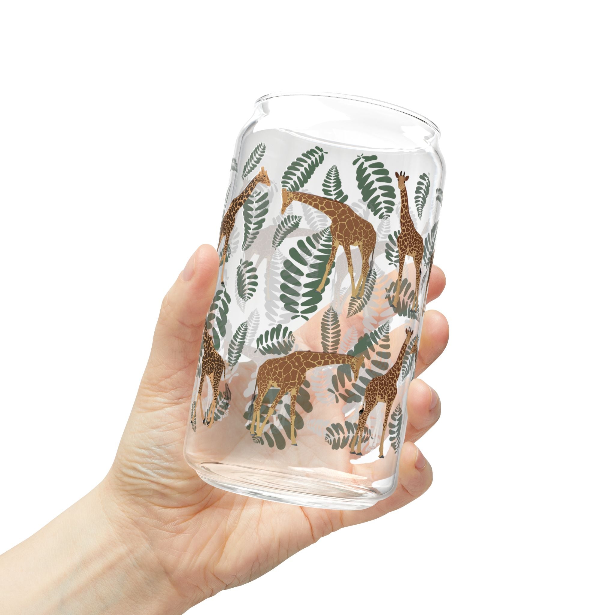 Sipper Glass, 16oz - Giraffe