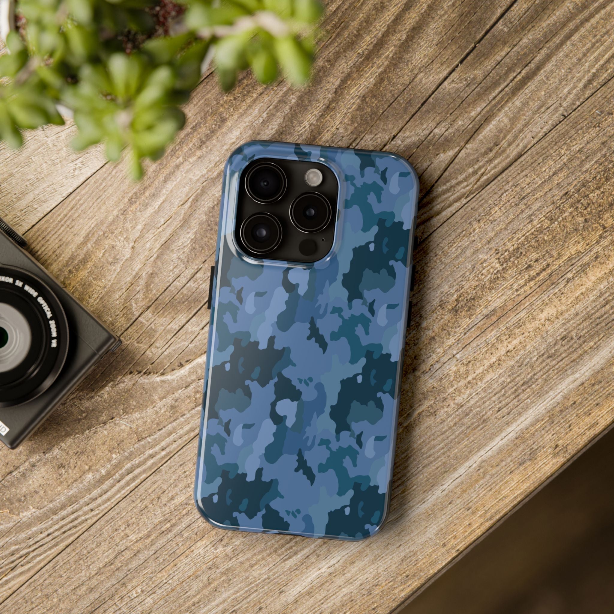 Tough Phone Cases - Blue Camo