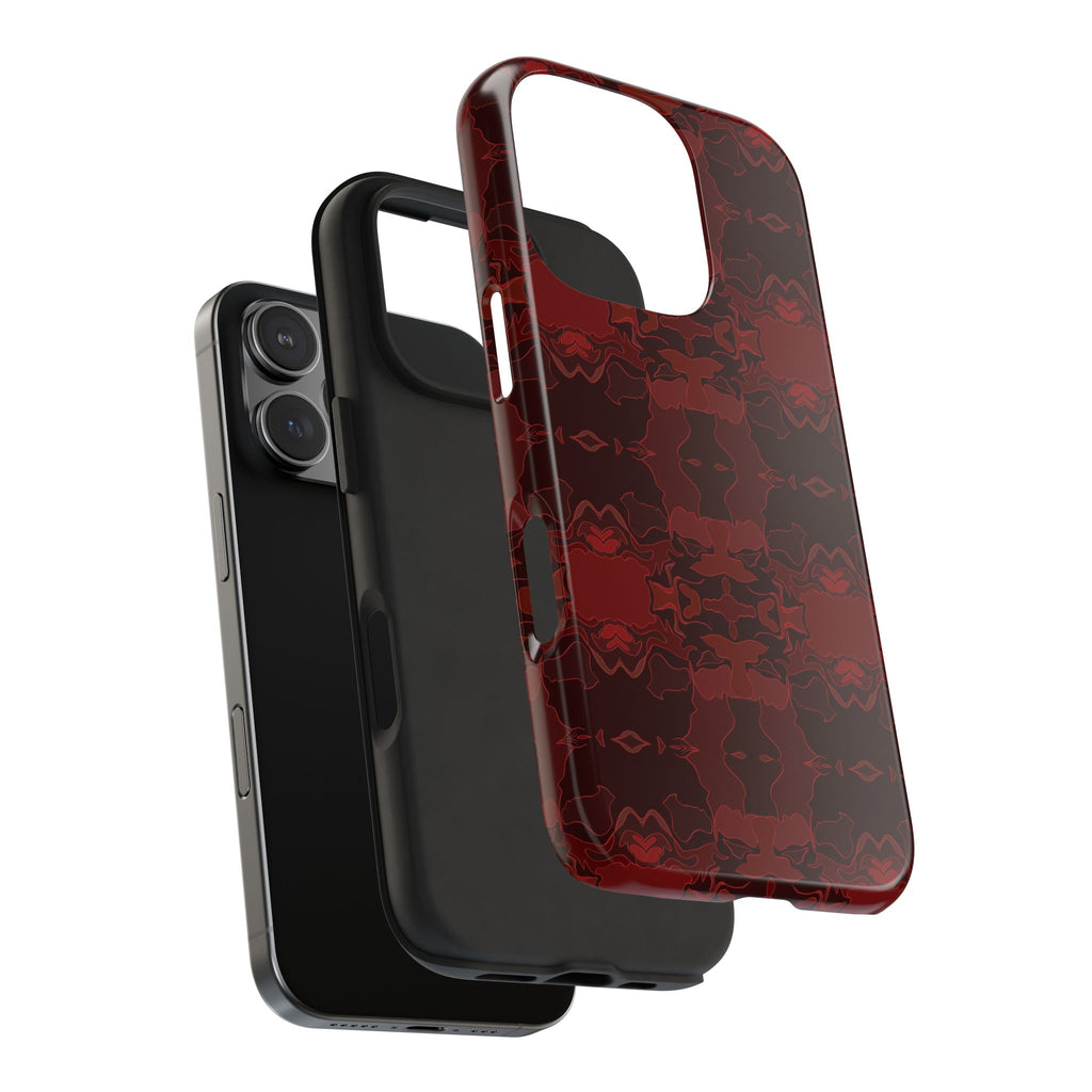 Tough Phone Cases - Red Kaleidoscope Pattern