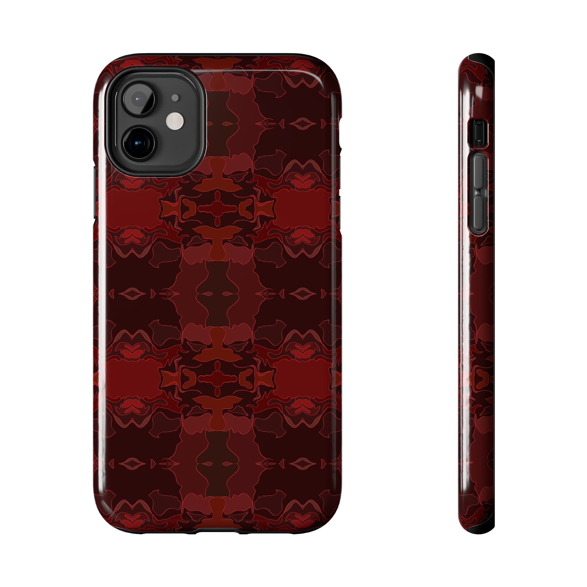 Tough Phone Cases - Red Kaleidoscope Pattern