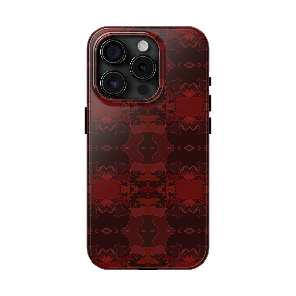 Tough Phone Cases - Red Kaleidoscope Pattern