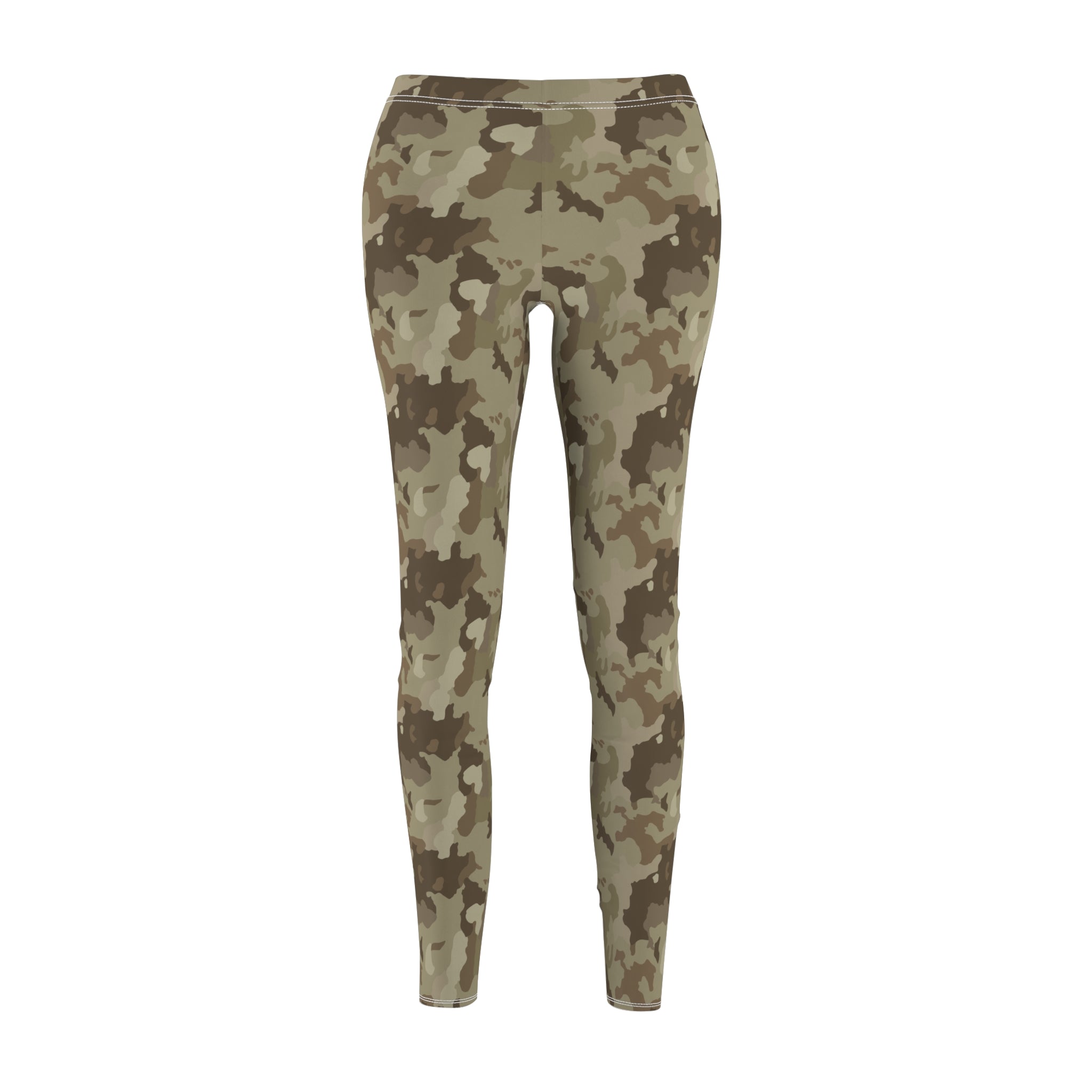 Women's Cut & Sew Casual Leggings - Desert Camo