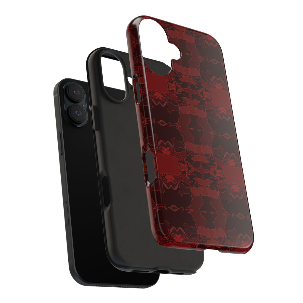 Tough Phone Cases - Red Kaleidoscope Pattern