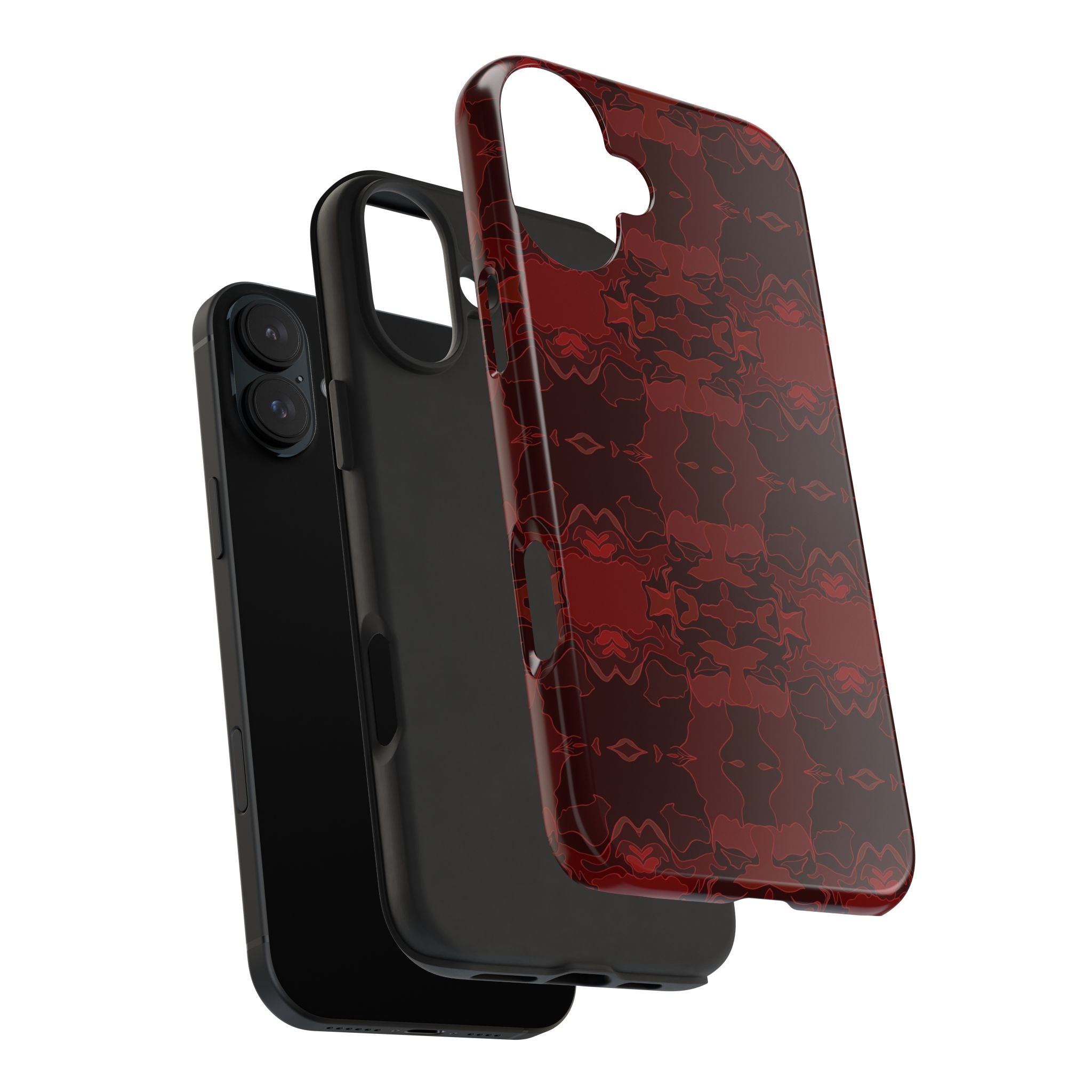 Tough Phone Cases - Red Kaleidoscope Pattern