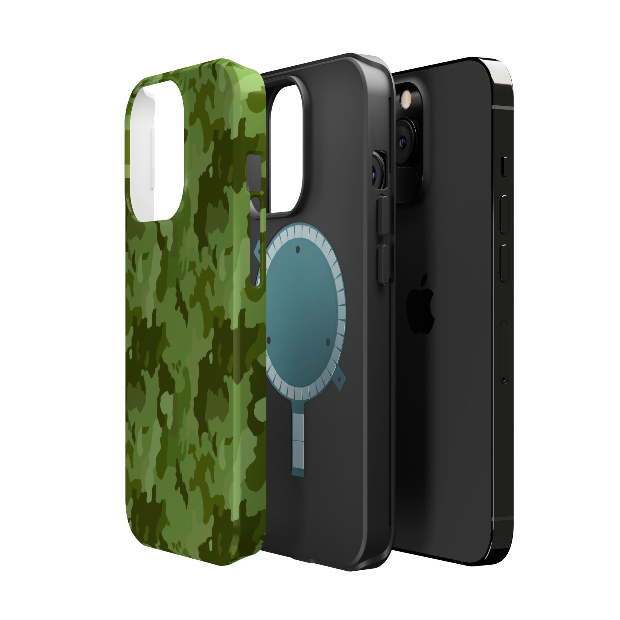 Magnetic Impact-Resistant Cases - Green Camo