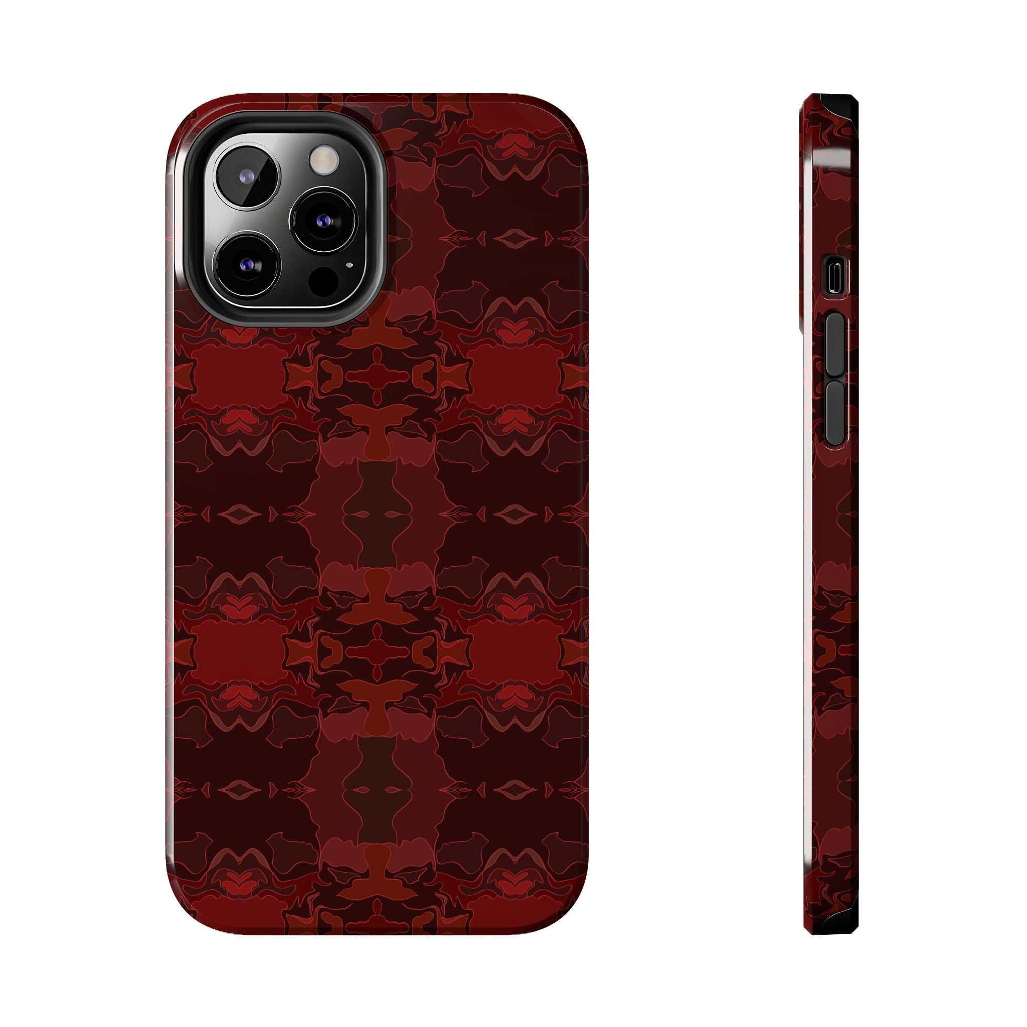 Tough Phone Cases - Red Kaleidoscope Pattern