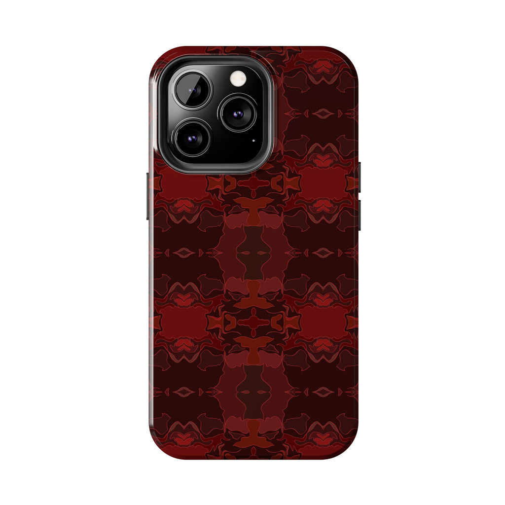 Tough Phone Cases - Red Kaleidoscope Pattern