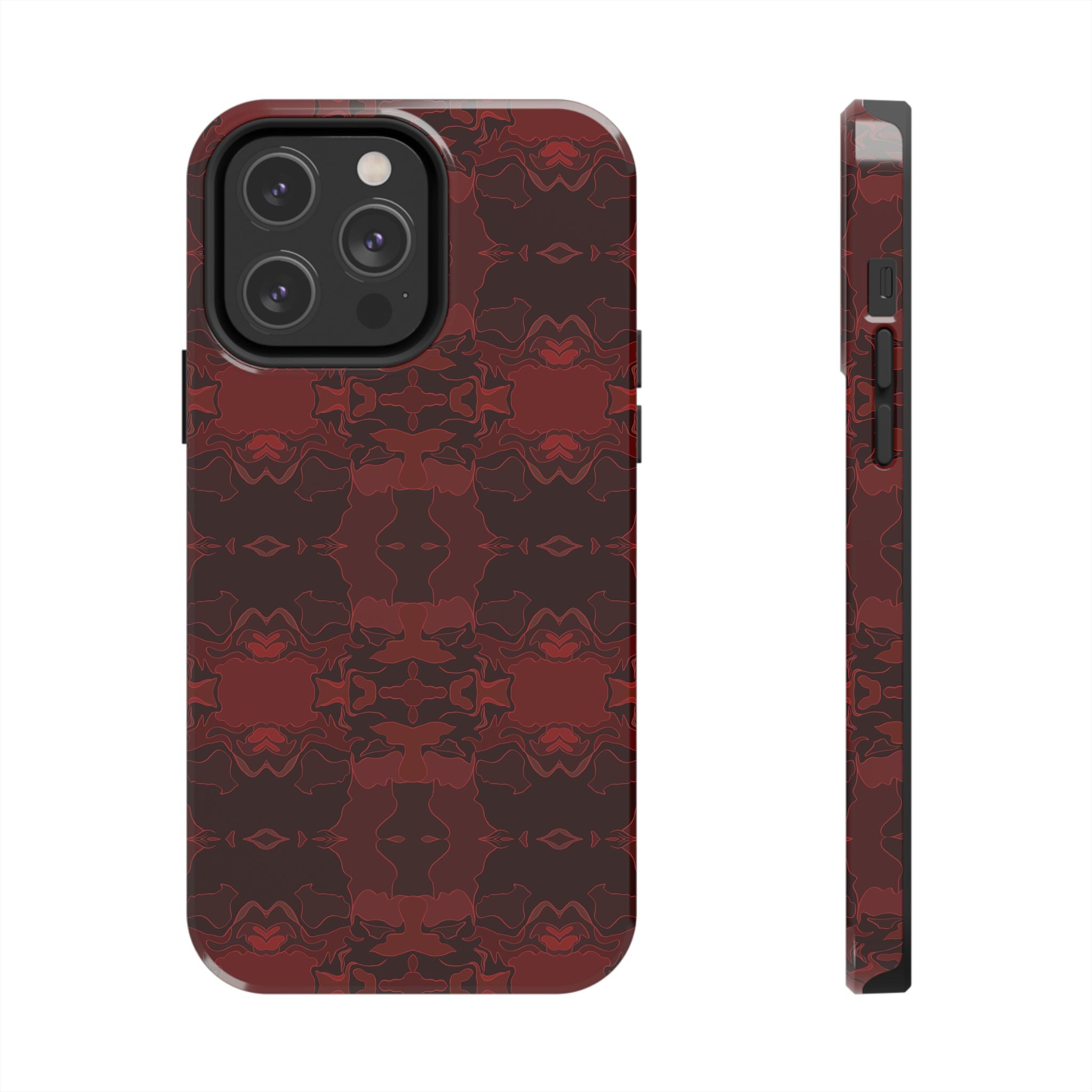 Tough Phone Cases - Red Kaleidoscope Pattern