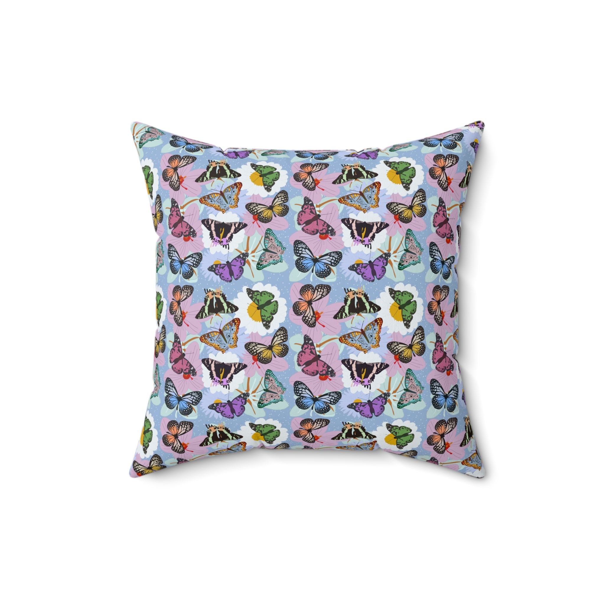 Spun Polyester Square Pillow - Butterflies