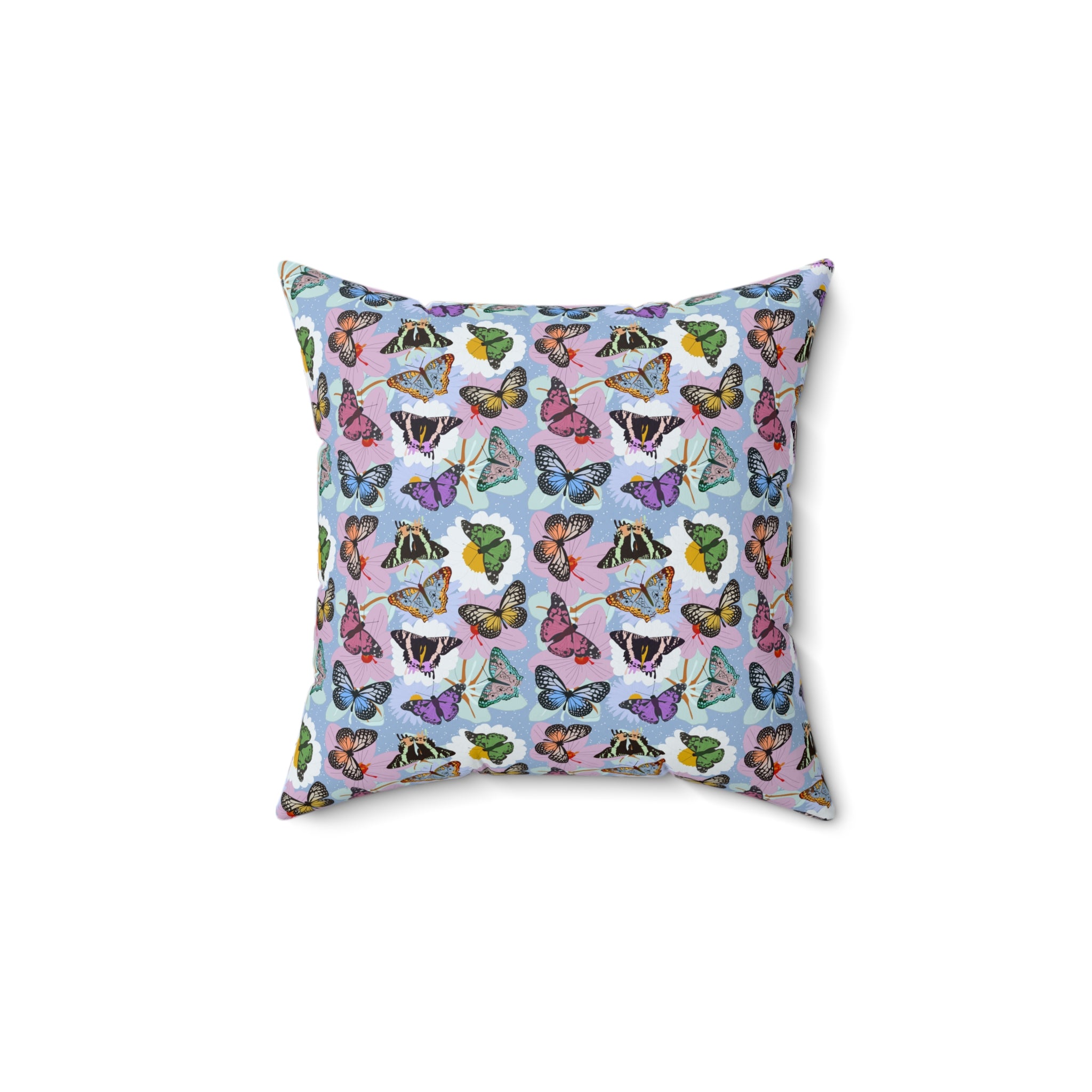 Spun Polyester Square Pillow - Butterflies