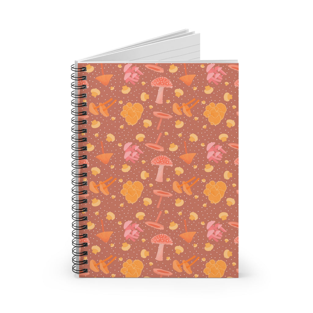 Spiral Notebook - Ruled Line - Mushrooms