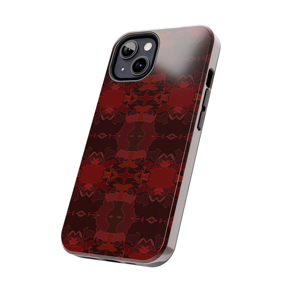 Tough Phone Cases - Red Kaleidoscope Pattern