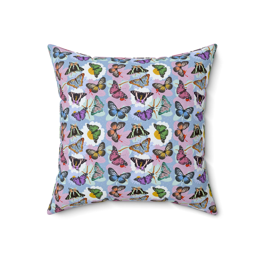 Spun Polyester Square Pillow - Butterflies