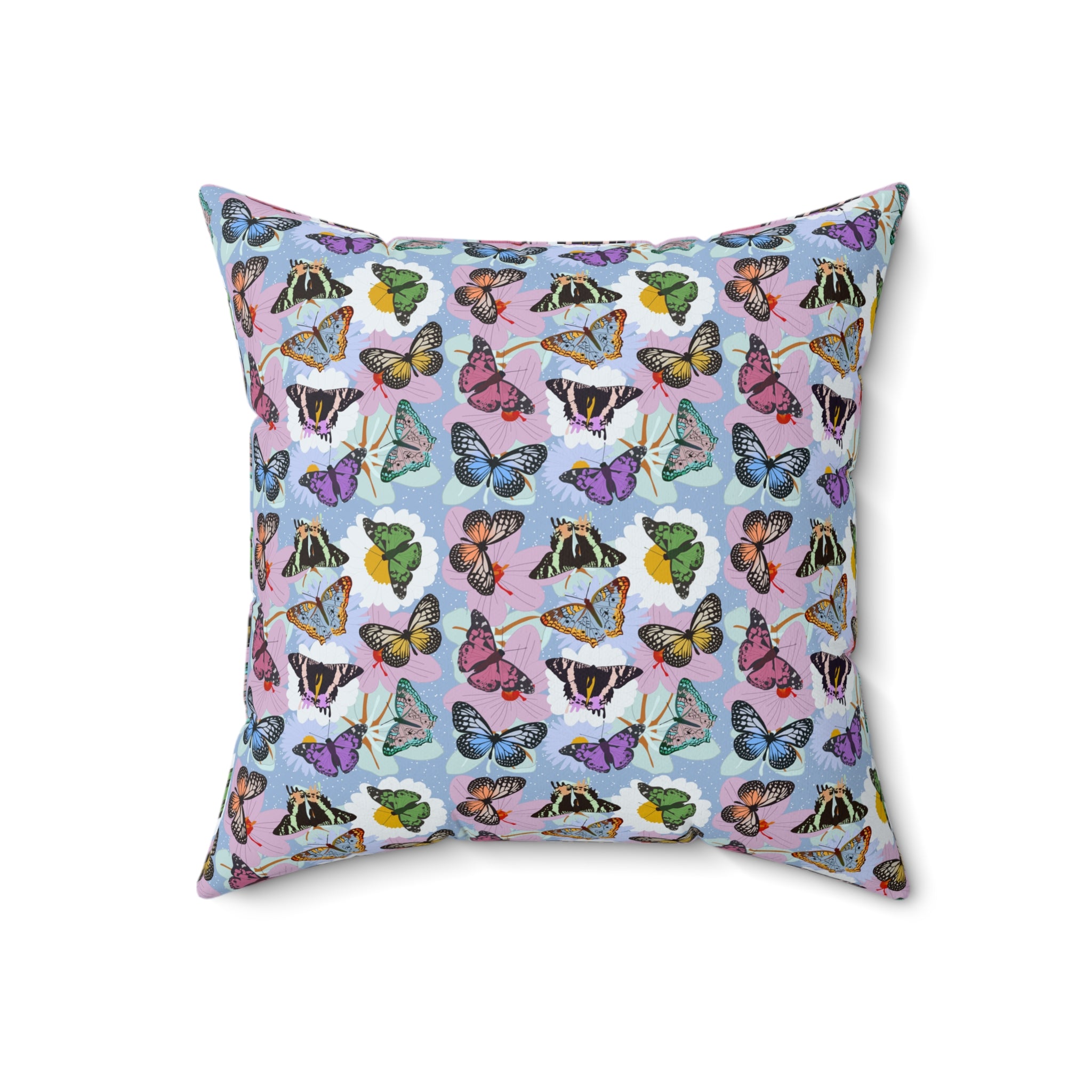 Spun Polyester Square Pillow - Butterflies