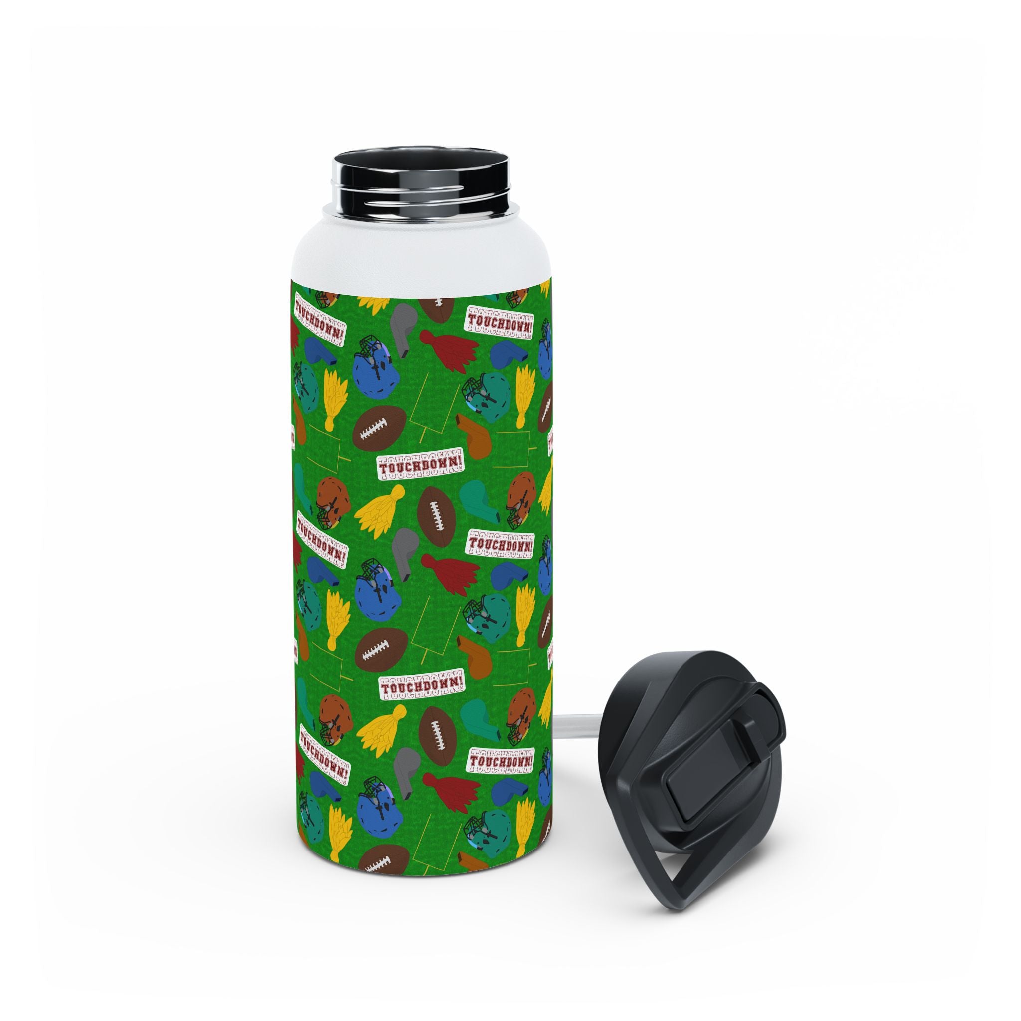 Stainless Steel Water Bottle, Standard Lid - Football