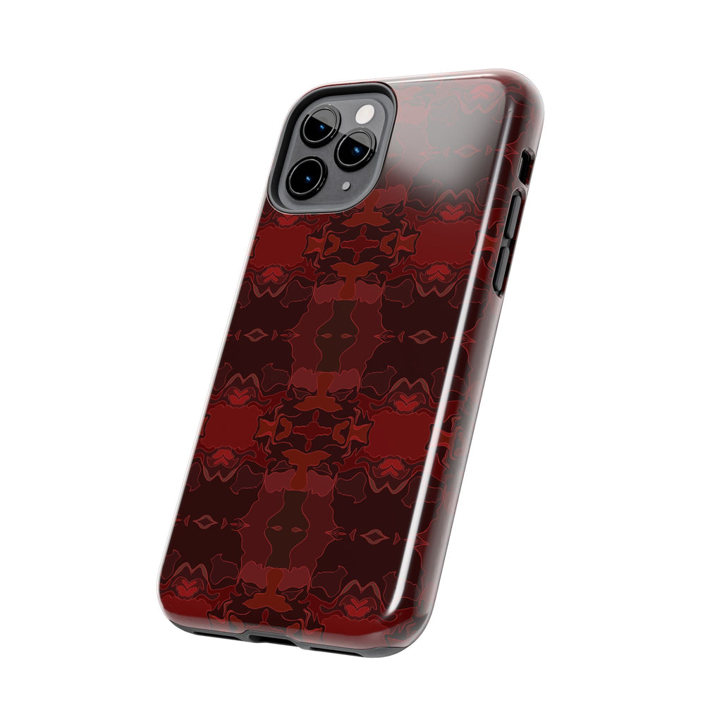 Tough Phone Cases - Red Kaleidoscope Pattern