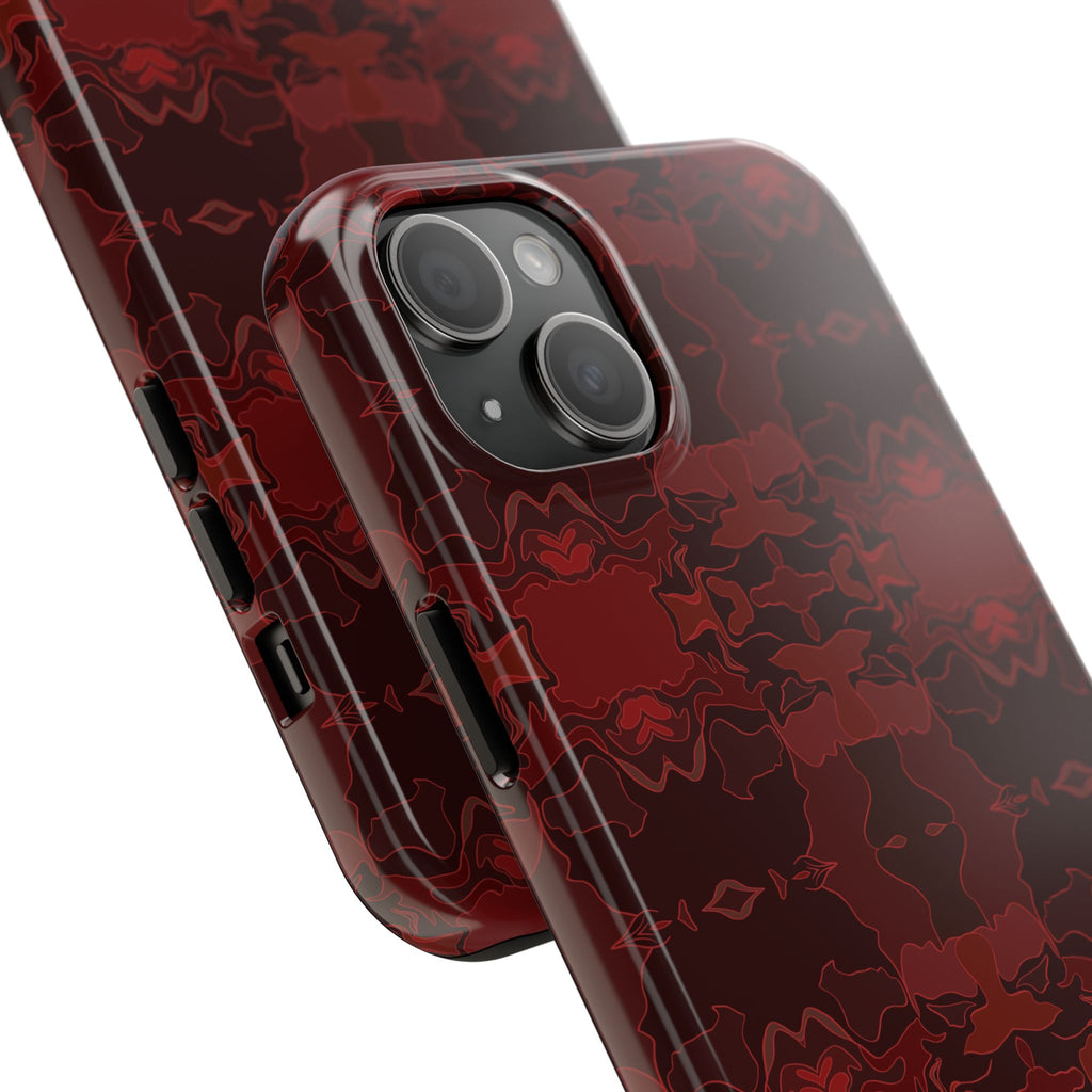 Tough Phone Cases - Red Kaleidoscope Pattern