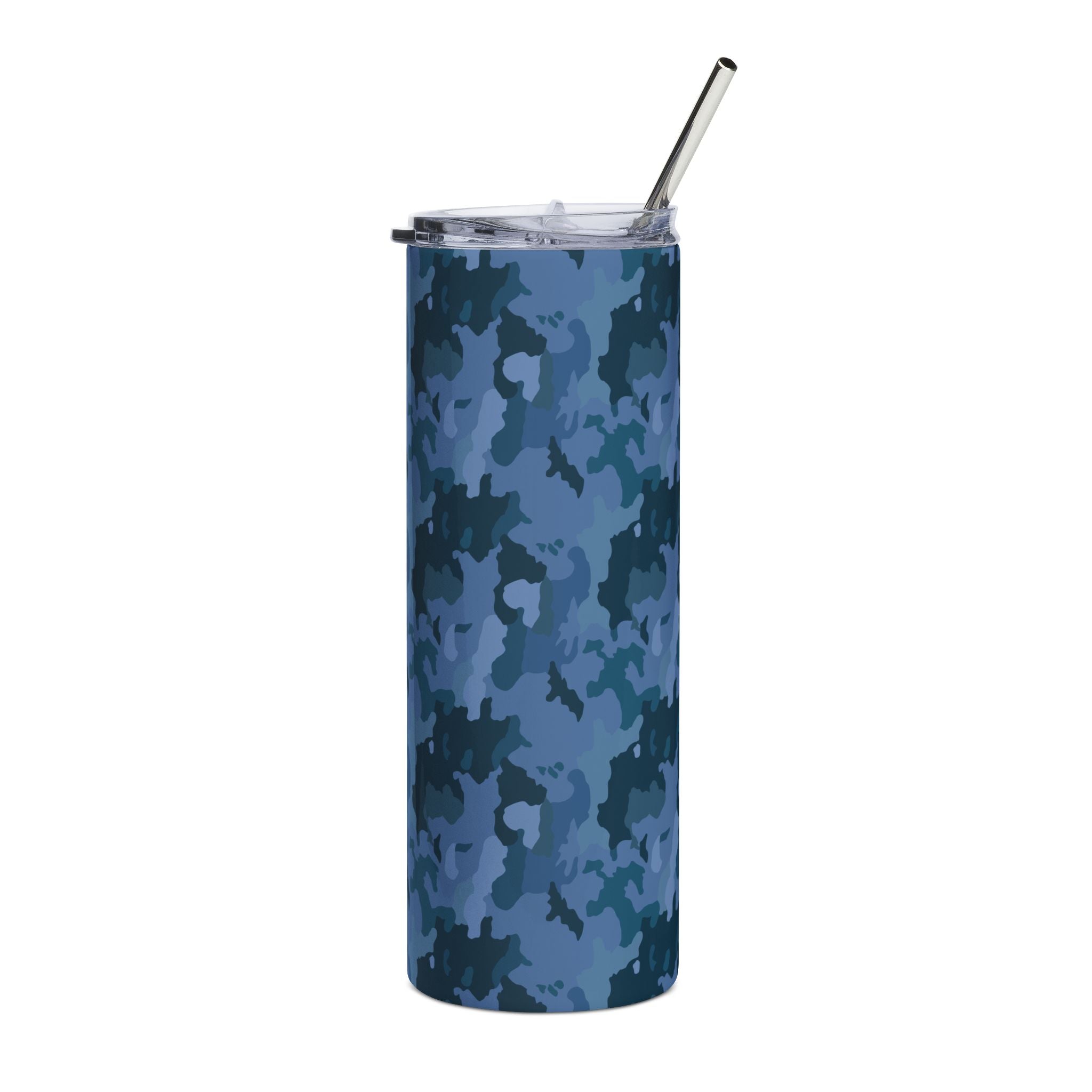 Stainless Steel Tumbler, 20oz - Blue Camo