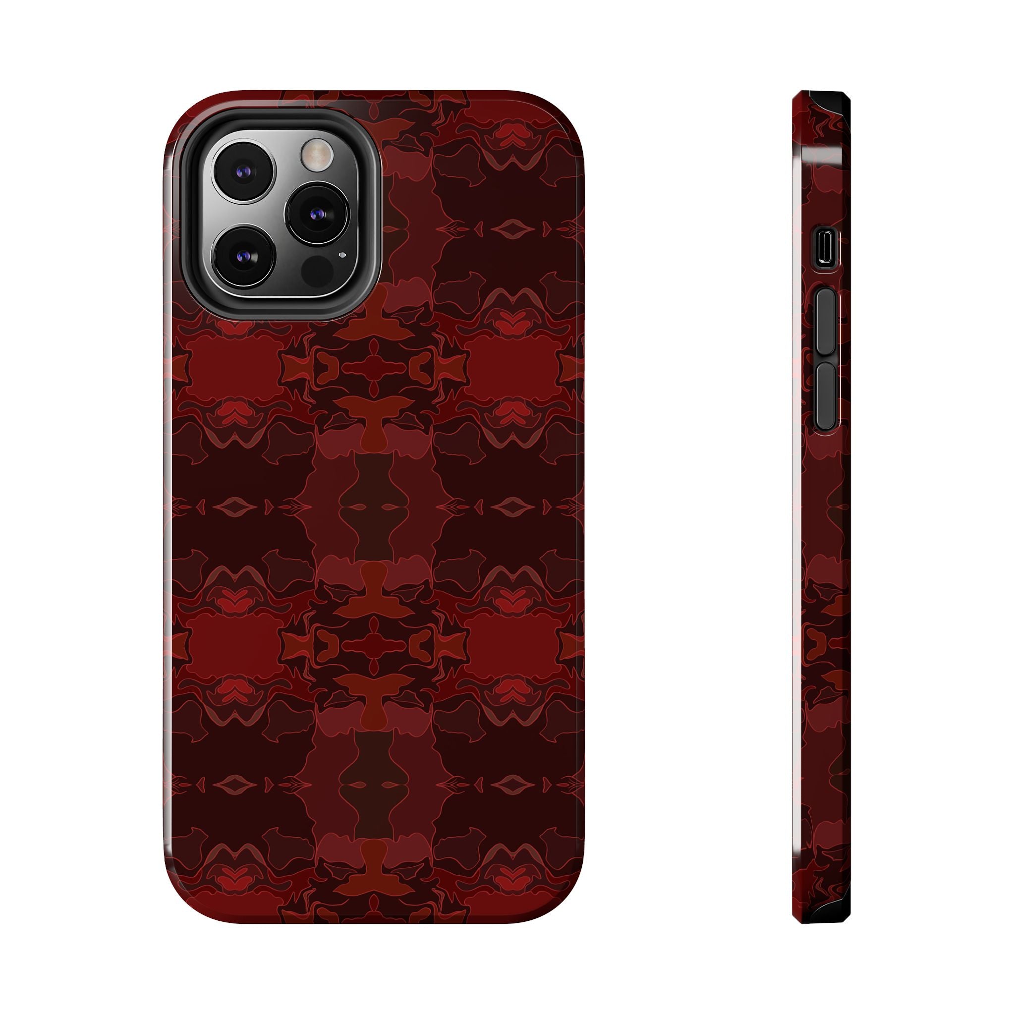 Tough Phone Cases - Red Kaleidoscope Pattern