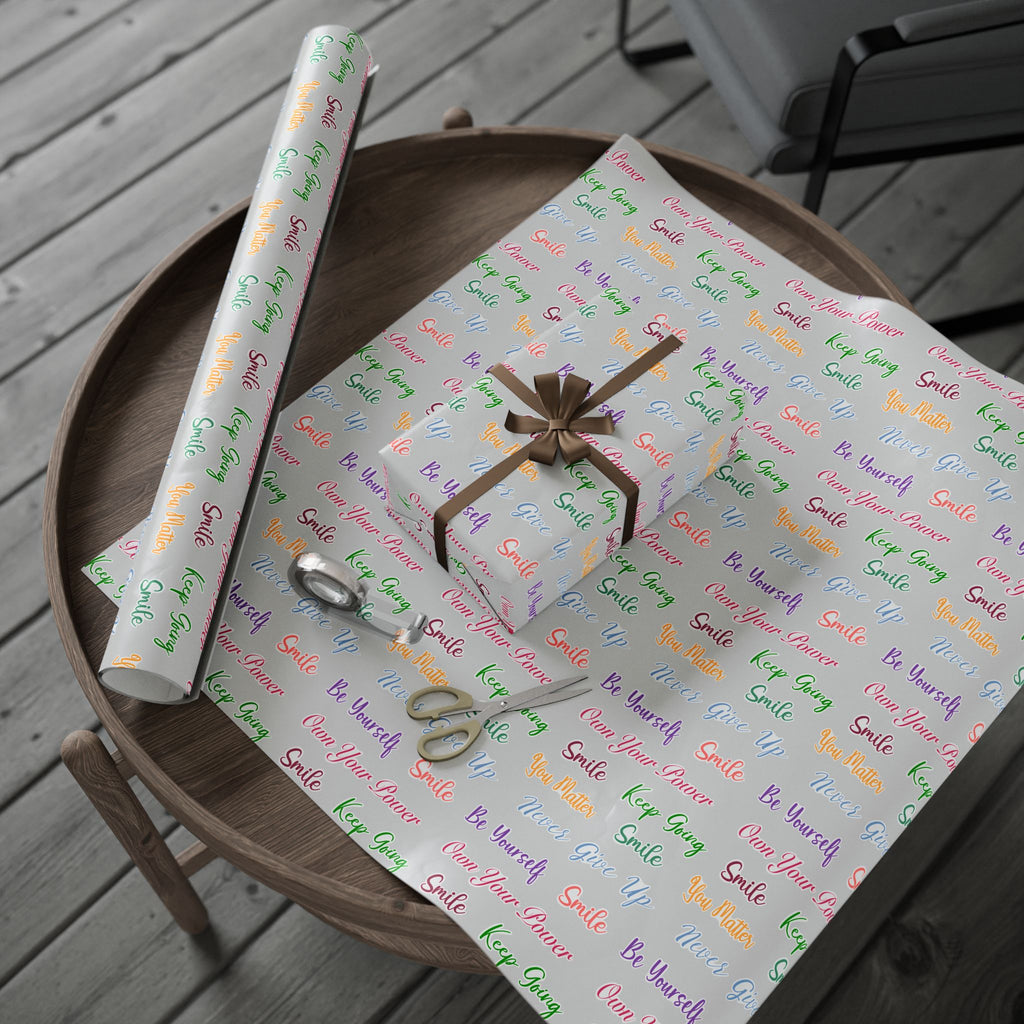 Wrapping Papers - Grey Inspo Word
