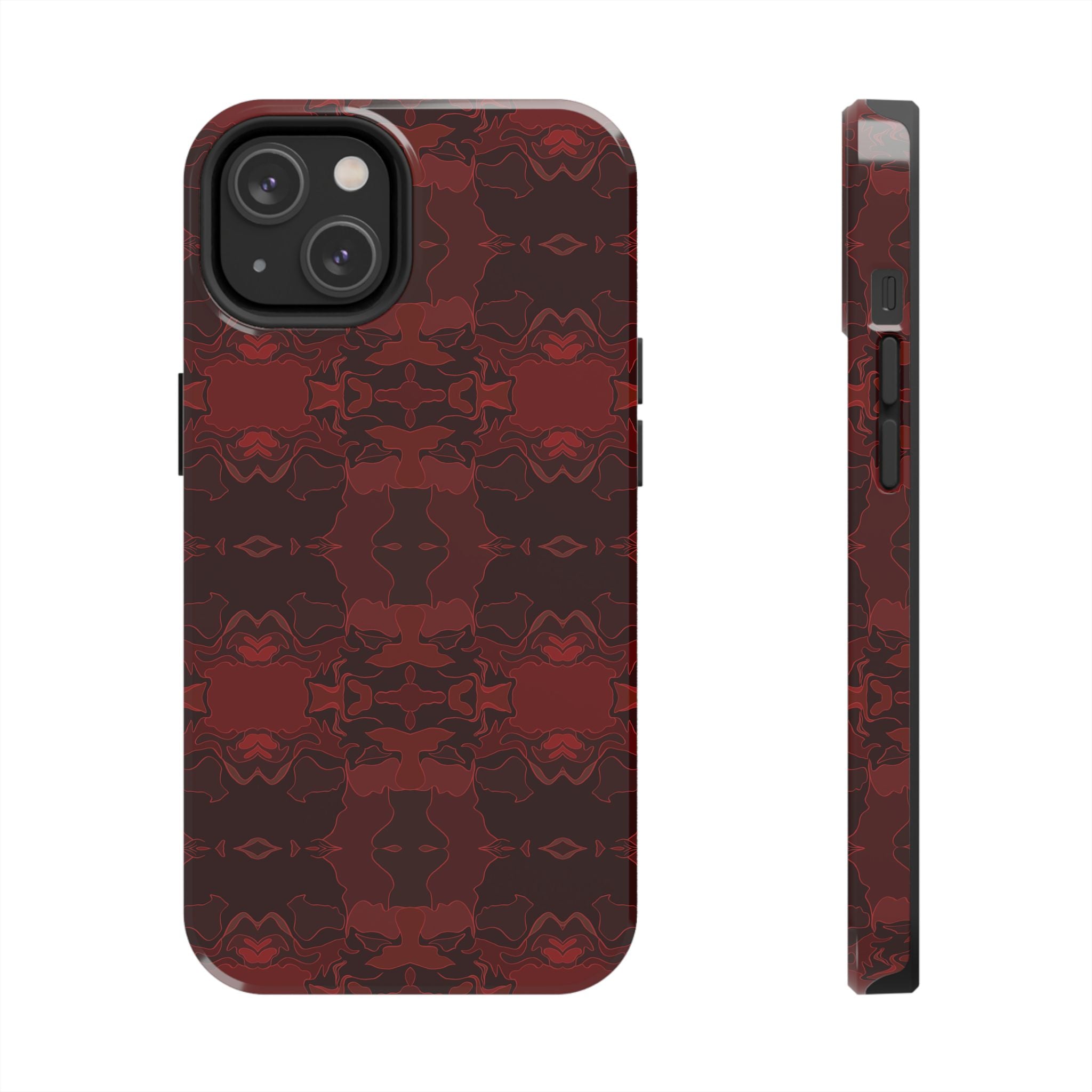 Tough Phone Cases - Red Kaleidoscope Pattern