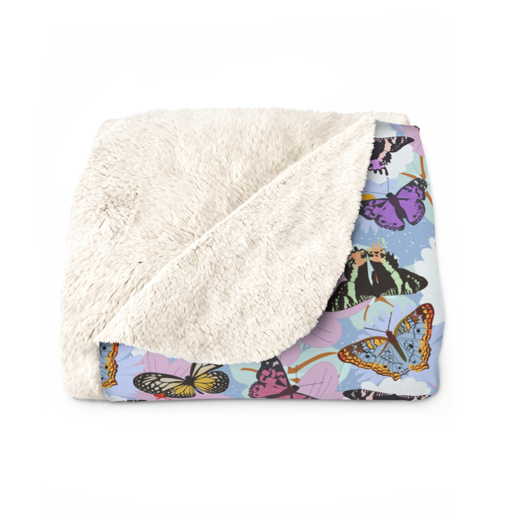 Sherpa Fleece Blanket - Butterflies