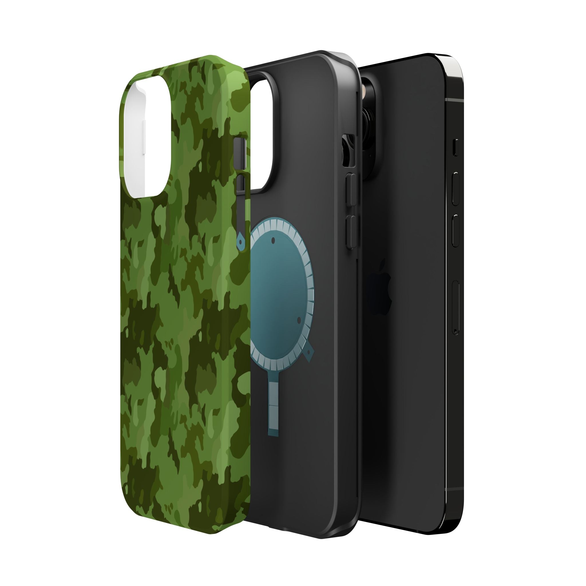 Magnetic Impact-Resistant Cases - Green Camo