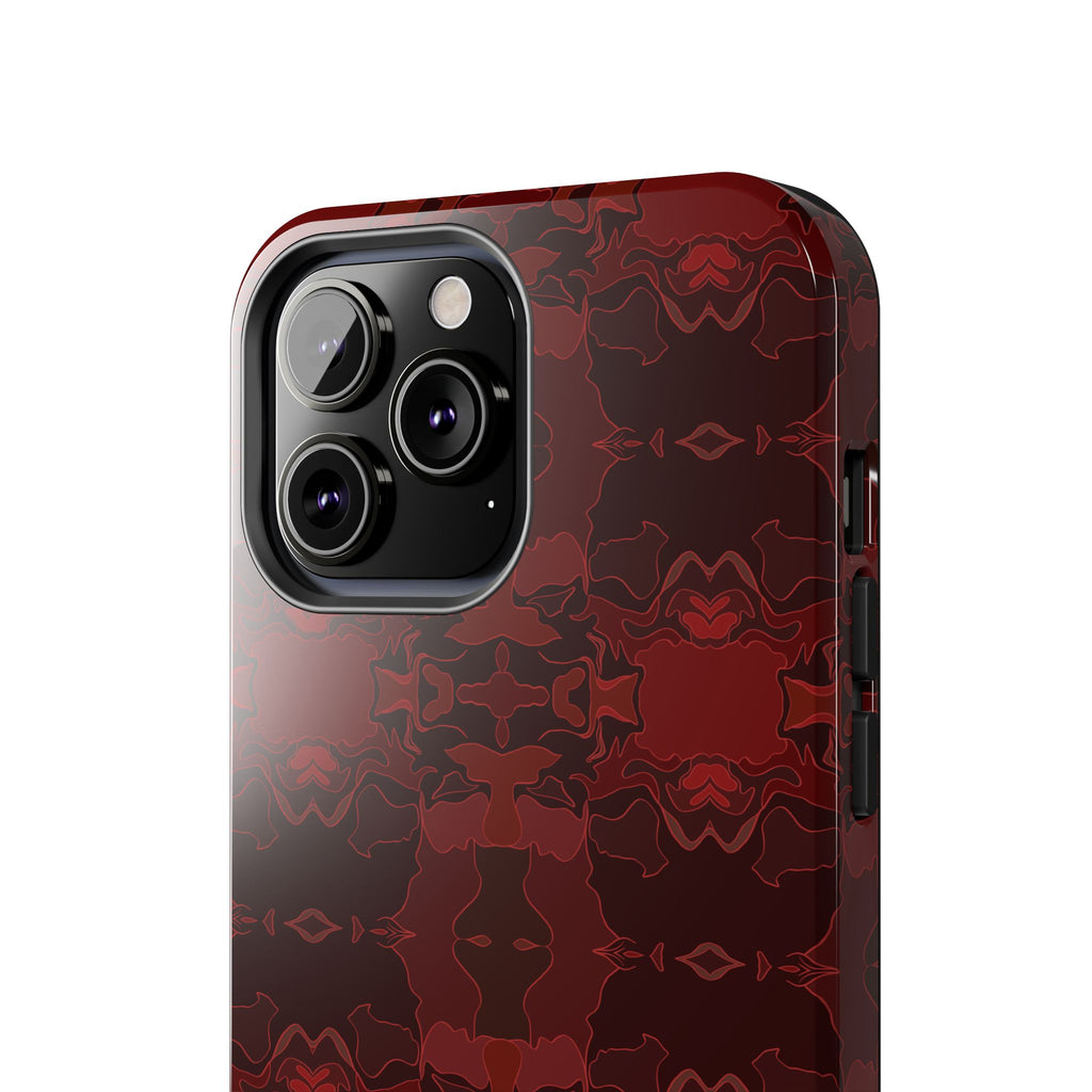 Tough Phone Cases - Red Kaleidoscope Pattern